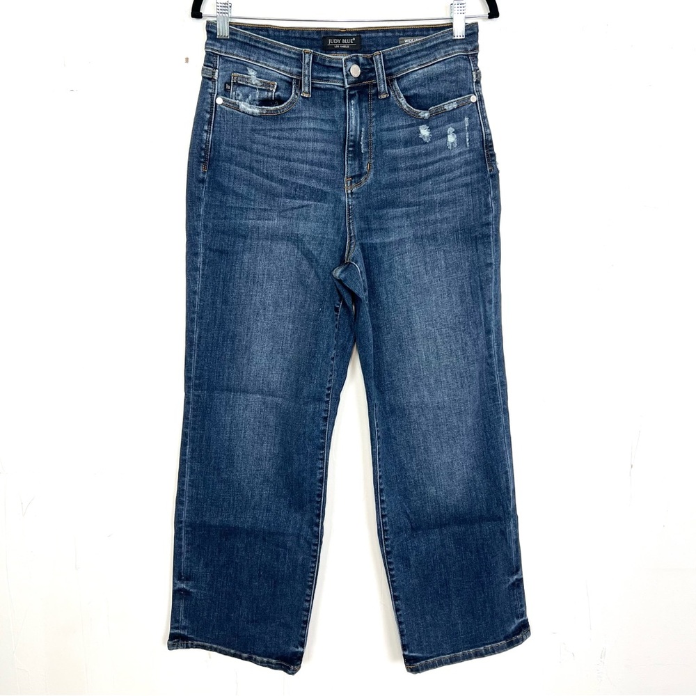 55. Judy Blue Wide Leg Jeans Size 9 / 29 Dark Wash